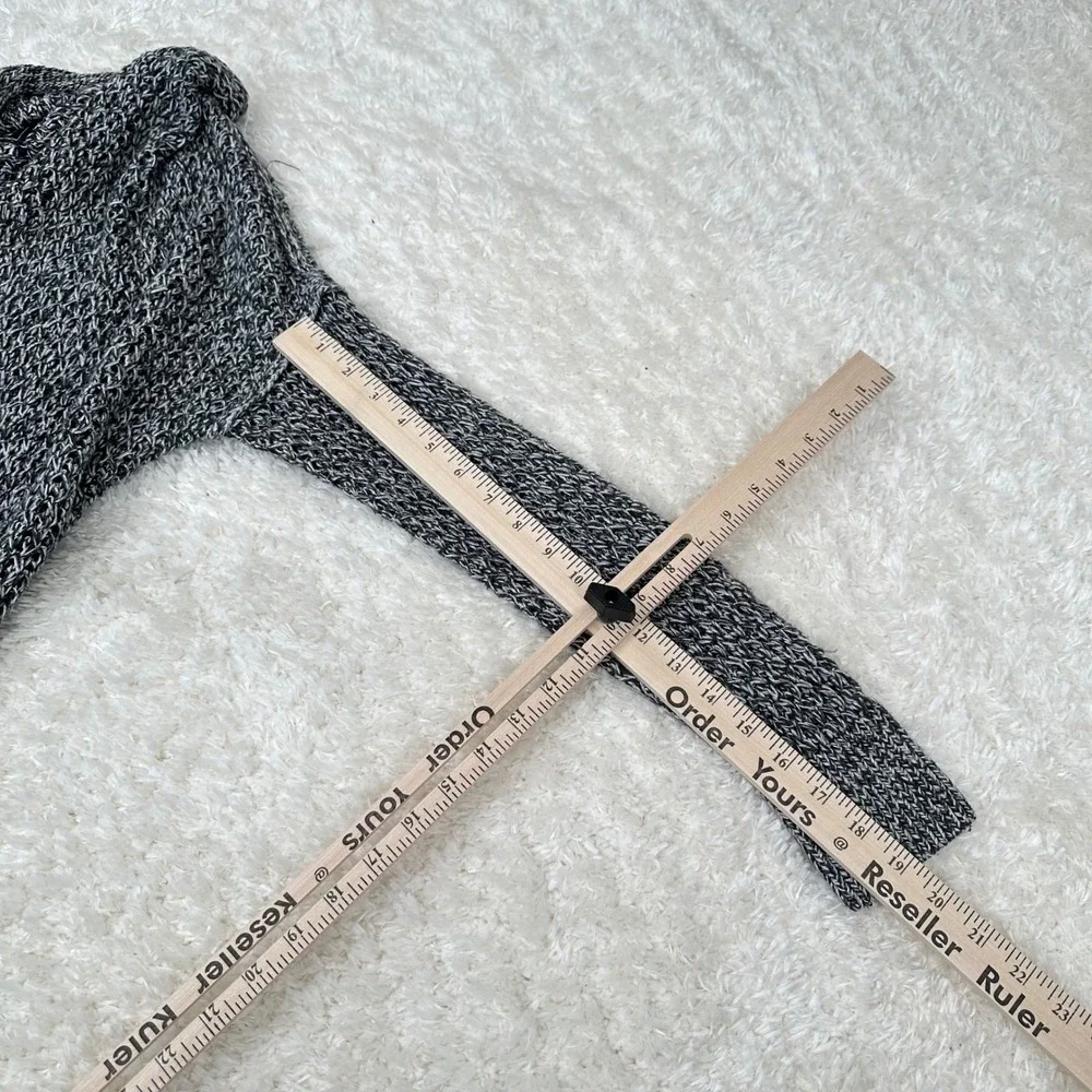 Abercrombie & Fitch Women's S Small Gray Knit Long Open Cardigan Sweater Pocket - Picture 10 of 11